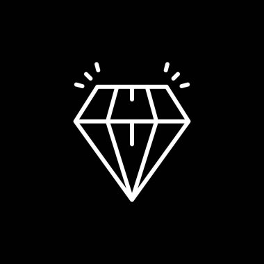 Siyah arkaplanda mücevher vektör simgesi