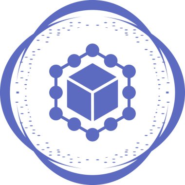 küp simgesi. Web için bulmaca vektör simgelerinin özet çizimi