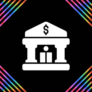 banka binası gradyan vektör simgesi dekoru