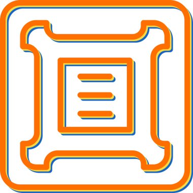 Bir mektubun turuncu ve mavi ikonunun çizimi