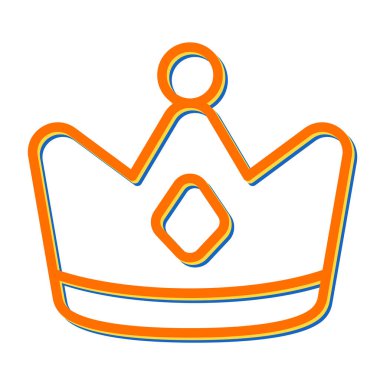 Beyaz arka planda izole edilmiş ana hatlı bir taç simgesi. vektör