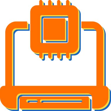 düz biçimli bilgisayar işlemcisi simgesi