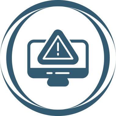 Monitör düz yuvarlak vektör simgesi