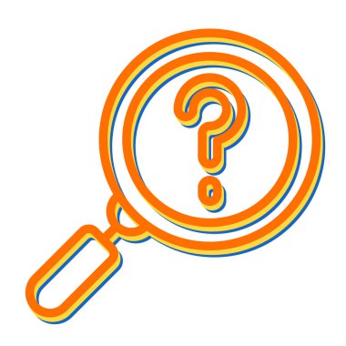 Soru işareti vektörü. İnce çizgi işareti. izole edilmiş sınır sembolü çizimi