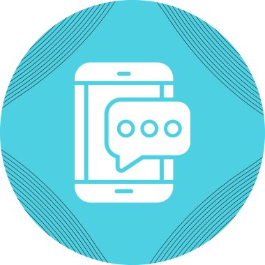 Sohbet Vektörü Kabartma Simgesi Tasarımı