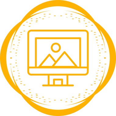 Monitör. Web simgesi basit illüstrasyon