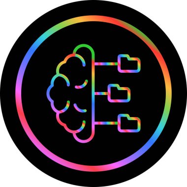Beyin. Web simgesi basit illüstrasyon