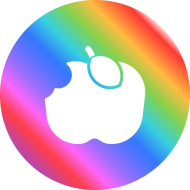 gökkuşağı degrade çizgi çizim karikatür elma