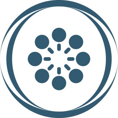 Mavi dairenin yuvarlak bir simgesinin vektör çizimi