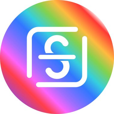 Gökkuşağı gradyanı çizgi film karakteri işareti çiziyor.