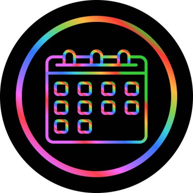 takvim vektör simgesi, gökkuşağı gradyan biçimi