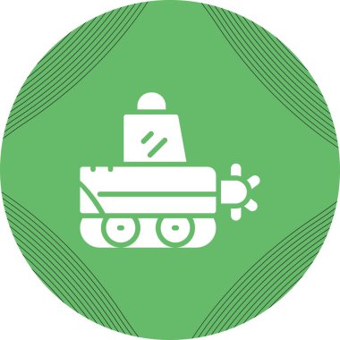 Yeşil ve gri bir robot simgesinin gösterimi