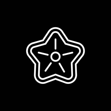 Beyaz çizgi ikonu olan bir yıldız. Yıldız yıldızı..