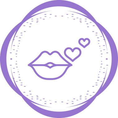 dudak simgesi, modern basit çizim tasarımı