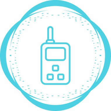 radyo ikonu. ince daire yuvarlak mavi vektör simgesi.