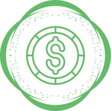 Dolar işareti. Web simgesi basit illüstrasyon