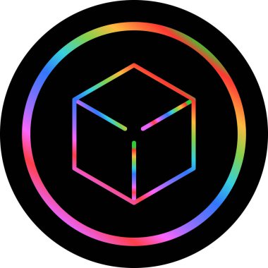 Bir küp simgesinin vektör illüstrasyonu