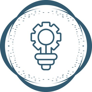 dişli ampul vektör çift renk simgesi. resim biçimi bir daire içinde düz simge sembolü, pürüzsüz mavi renkler, beyaz arkaplan.