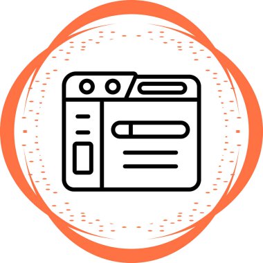 Tarayıcı. Web simgesi basit illüstrasyon