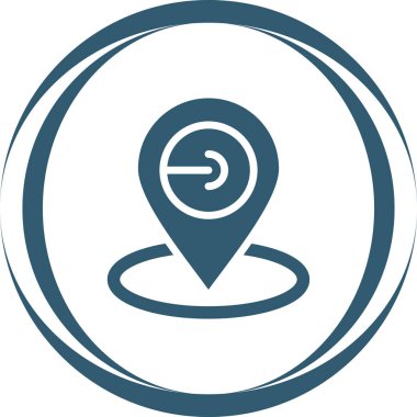 Harita imleci vektör illüstrasyonu. Stil, beyaz bir arkaplanda izole edilmiş, mavi renkli, sembolik bir semboldür..