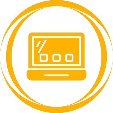 Bilgisayar monitörü. Web simgesi basit illüstrasyon