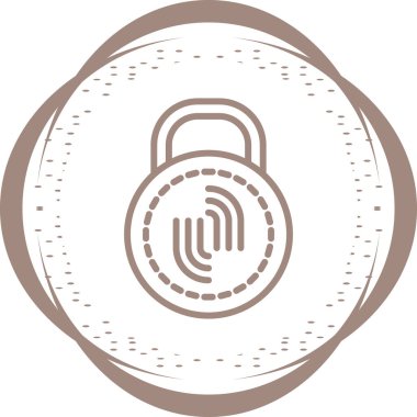 parmak izi ikonu. Web için biyometrik vektör simgelerinin basit çizimi