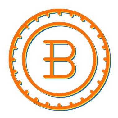 Çizgide bitcoin simgesi vektör çizimi