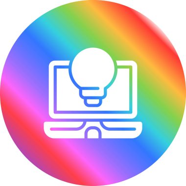 bir dizüstü bilgisayarda gökkuşağı çizgisi simgesi