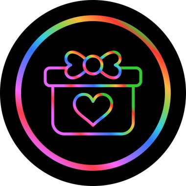 kalp şeklinde gökkuşağı gradyan çizgi simgesi