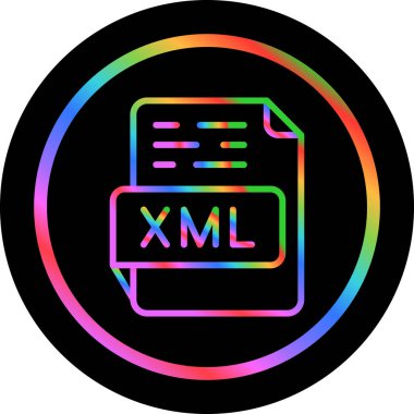 xml dosya gradyan çizgi simgesi tasarımı