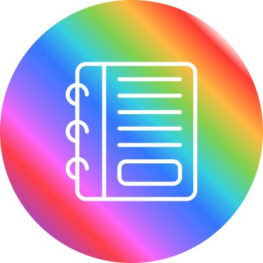 bir kağıt yaprağının gökkuşağı gradyan çizgi simgesi