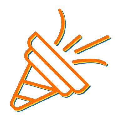 açık uzayı olan bir çizgi romanın turuncu renkli vektör karikatür simgesi