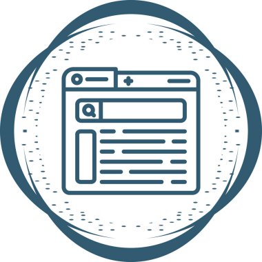 Tarayıcı. Web simgesi basit illüstrasyon