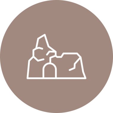 Bir dağ simgesinin vektör illüstrasyonu