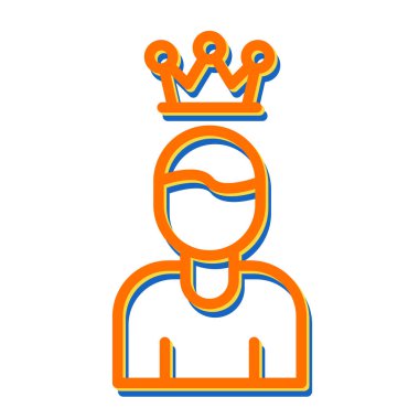 Taçlı bir adamın vektör çizimi