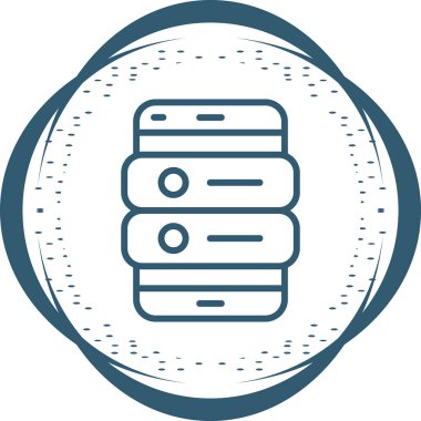 veritabanı sunucu simgesi, vektör illüstrasyonu