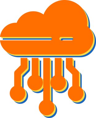 Bulut hesaplama. Web simgesi vektör illüstrasyonu