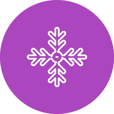 Kar Tanesi yassı ikonu, vektör çizimi. Kış sembolü