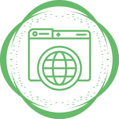 Dünya simgesinin basit doğrusal çizimi