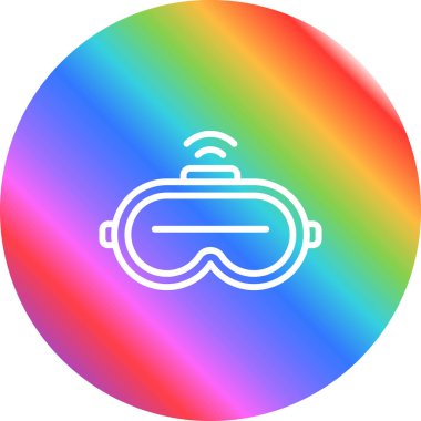 Artırılmış gerçeklik kulaklık simgesi, vektör illüstrasyonu 