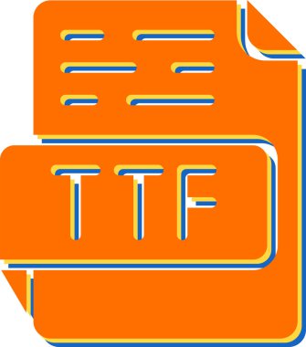 TTF file format icon, vector illustration clipart