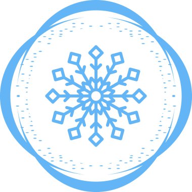 Kar Tanesi yassı ikonu, vektör çizimi. Kış sembolü