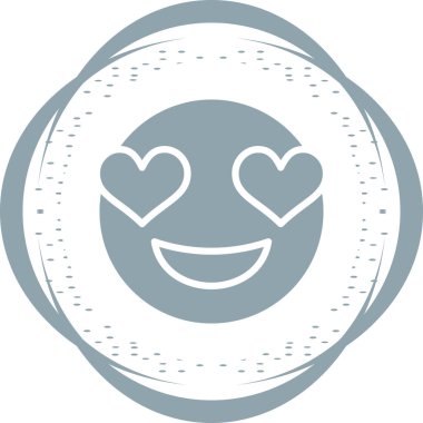 aşk gülümseme simgesi, vektör illüstrasyonu