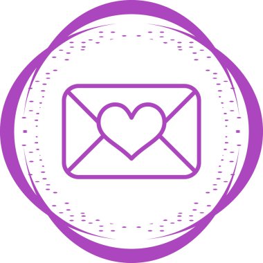 Aşk Harfi Web simgesi basit illüstrasyon