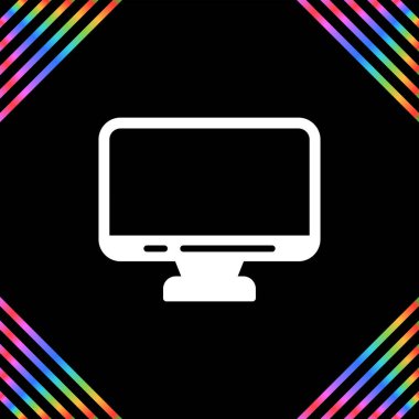 Bir monitör simgesinin basit web illüstrasyonu
