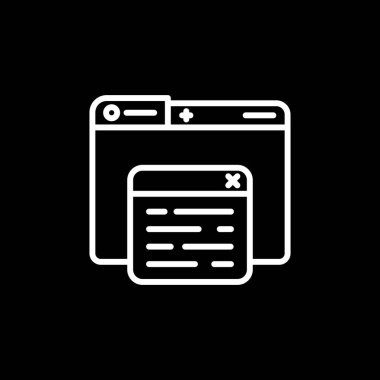 Açılır pencere simgesi izole edilmiş beyaz arka plan. Bir sekme işareti daha aç. Tarayıcı çerçeve sembolü. Dış bağlantı işareti. Çizgi, taslak ve doğrusal simge. Vektör İllüstrasyonu