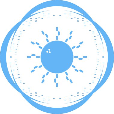 Bir güneş ikonu tasarımının gösterimi 