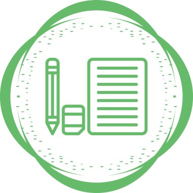 Kağıt sayfa ve kalemle silginin temel doğrusal çizimi