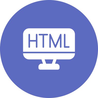 Html Monitörü. Web simgesi basit illüstrasyon