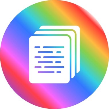 Web için soyut renk tarzında sanatsal vektör belgesi simgesi.